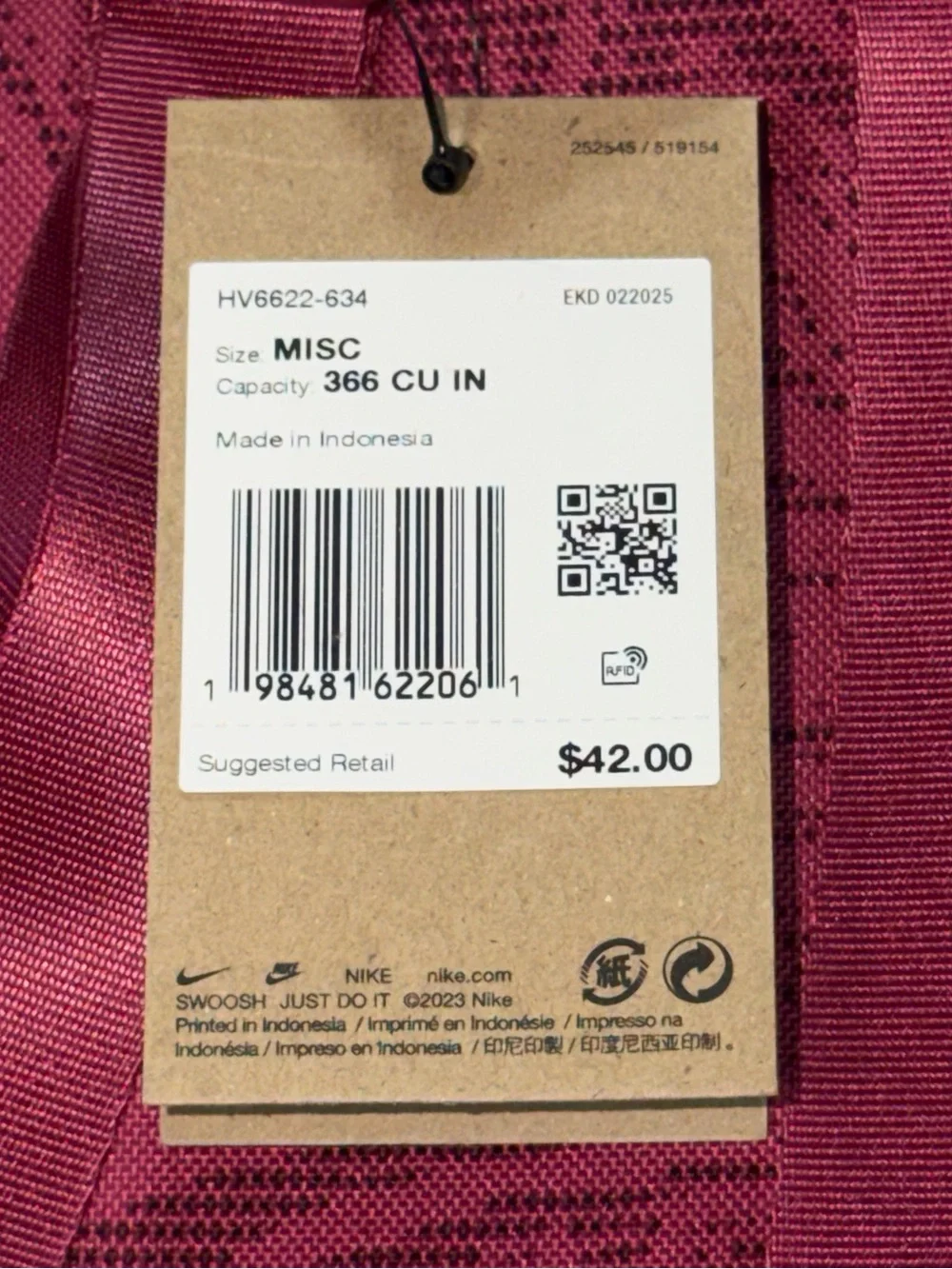 Nike Futura 365 Mini Backpack 6L Sweet Beet Burgundy Crush NWT HV6622-634